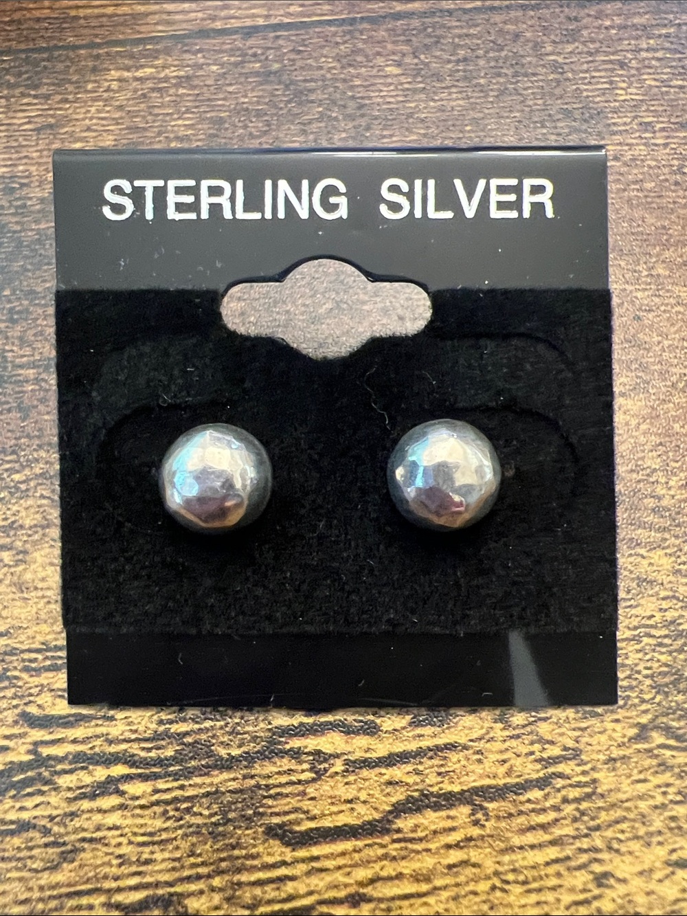 Sterling Silver Hannered ball Stud Earrings